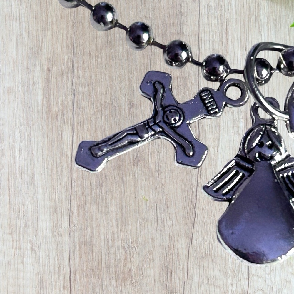 Hand Crafted Necklace Faith Dog Tag Charms Tibetan Pendant Inri Angel Crucifix - Picture 6 of 7